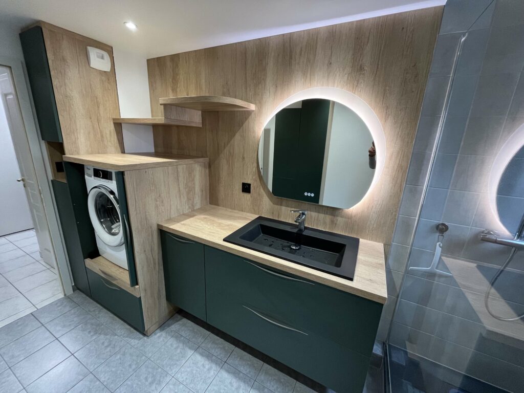 Salle de bain verte